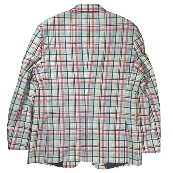 Alan Flusser Blazer Men's Plaid Sport Coat Blazer Sz 42R Academia Preppy Easter - Picture 3 of 8